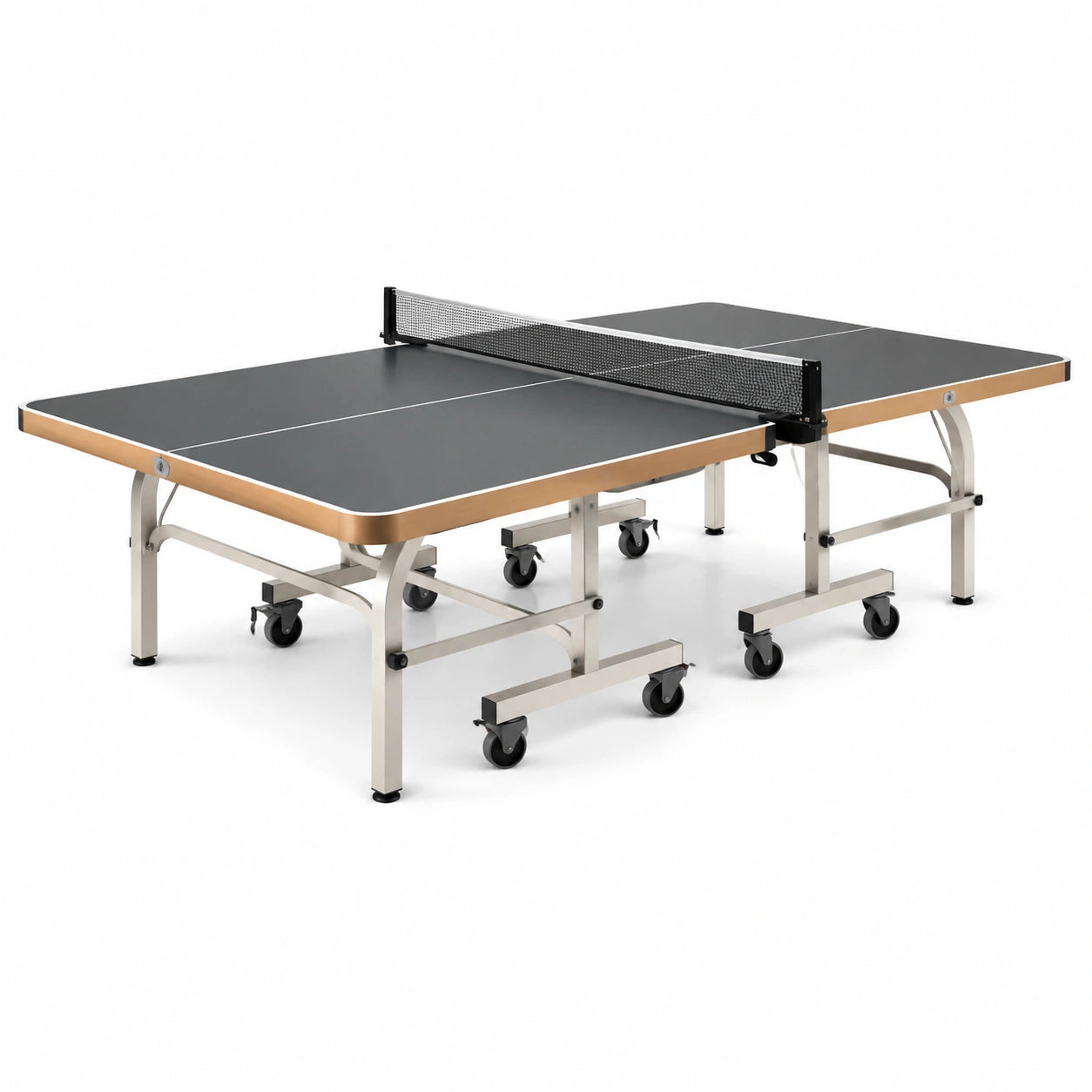 Tischtennistisch MDF klappbar mit Rollen schwarz