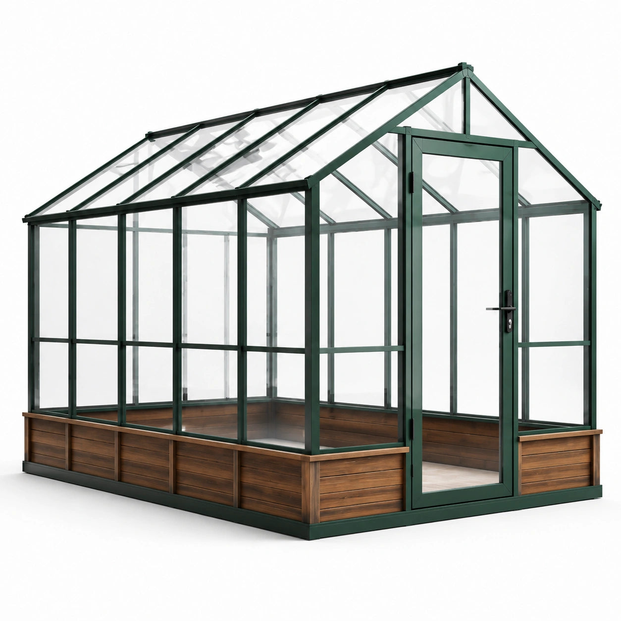 Gewächshaus Aluminium mit gehärtetem Glas 300x200x250cm klar/grün