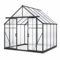 Gewächshaus Aluminiumrahmen mit 4mm Polycarbonat, Schwarz
