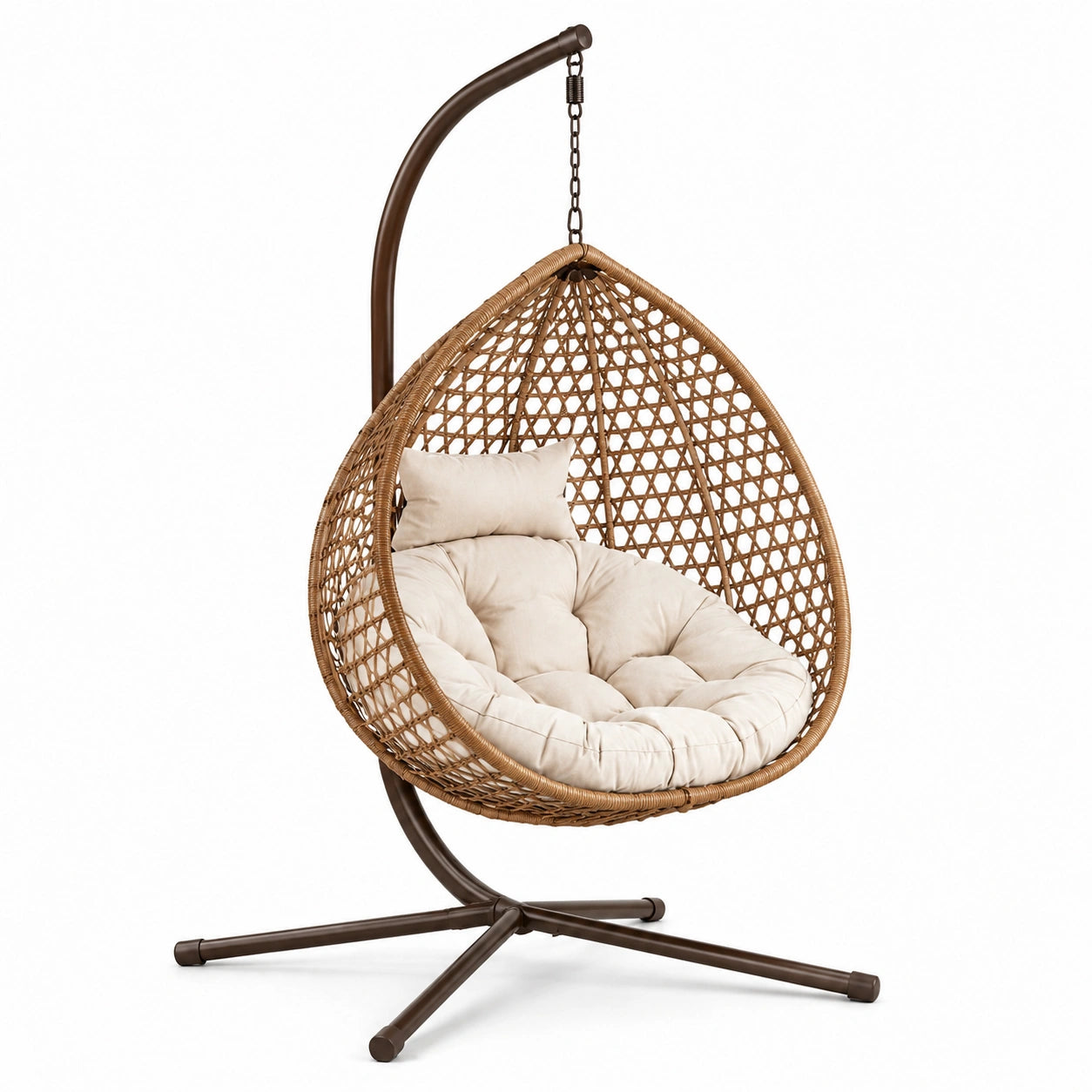 Hängesessel aus Rattan mit Polyesterkissen 195 cm