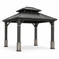 Rechteckiger Metallpavillon 300x400 cm Schwarz