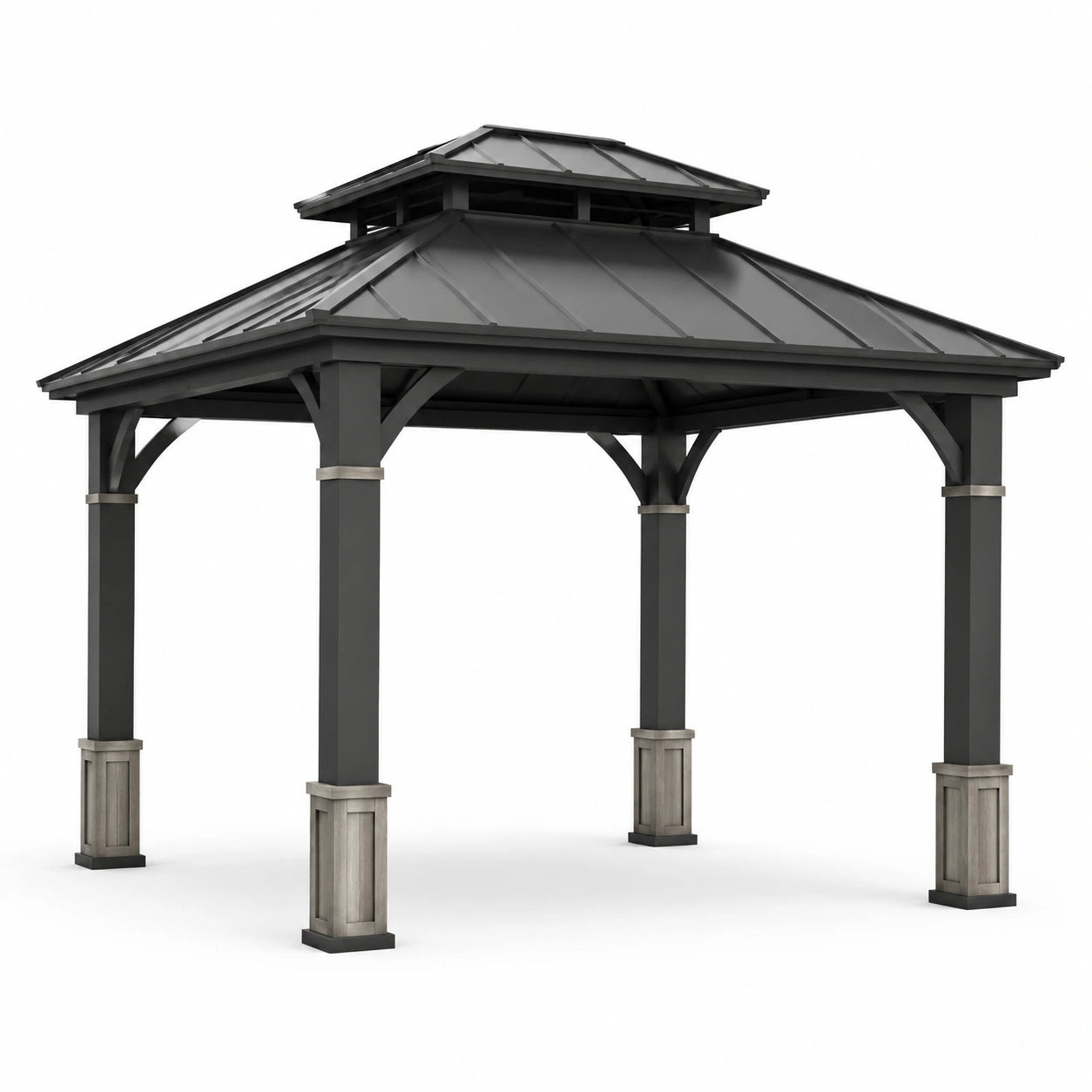 Rechteckiger Metallpavillon 300x400 cm Schwarz